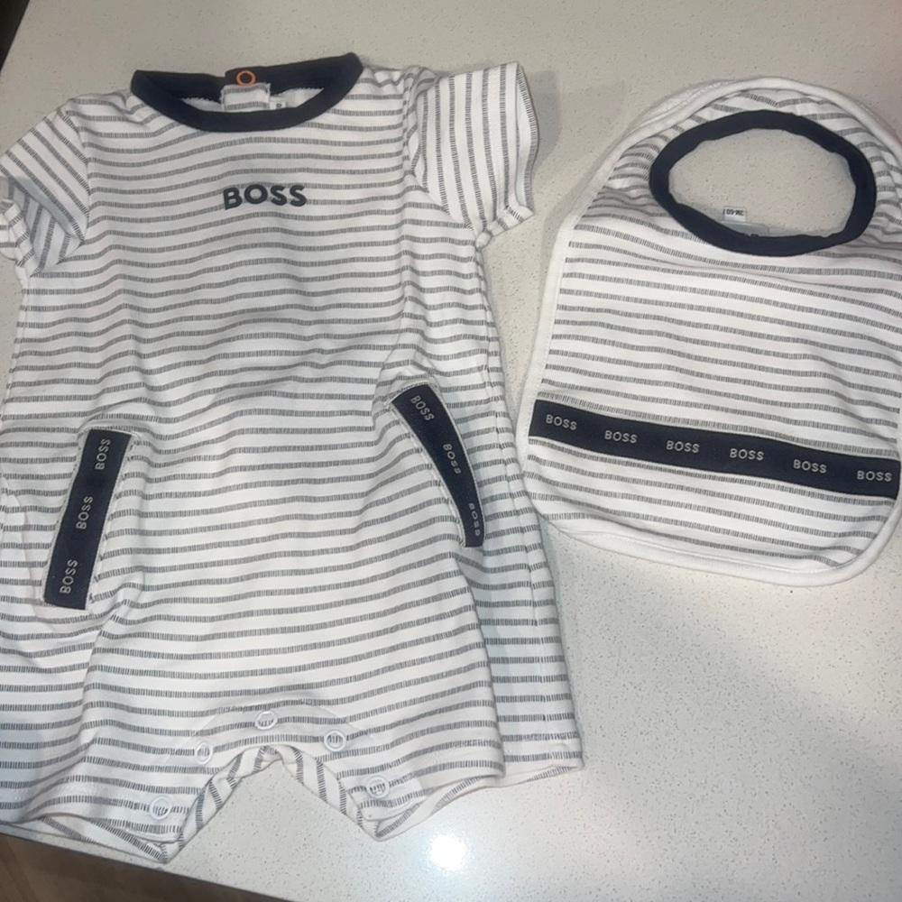 Baby Hugo boss romper and bib
